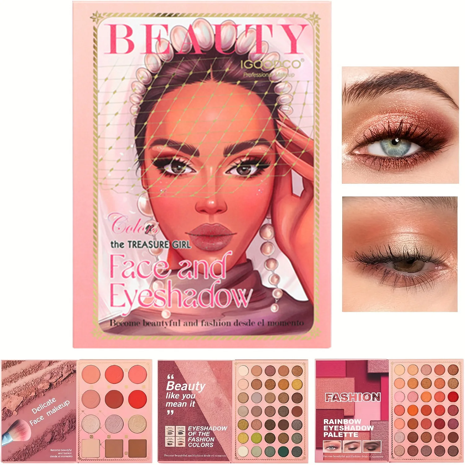 82 Colors Eyeshadow Palette Matte Shimmer Glitter Waterproof Blendable Pigment Makeup Set for Cosplay Party Festival Eye Makeup