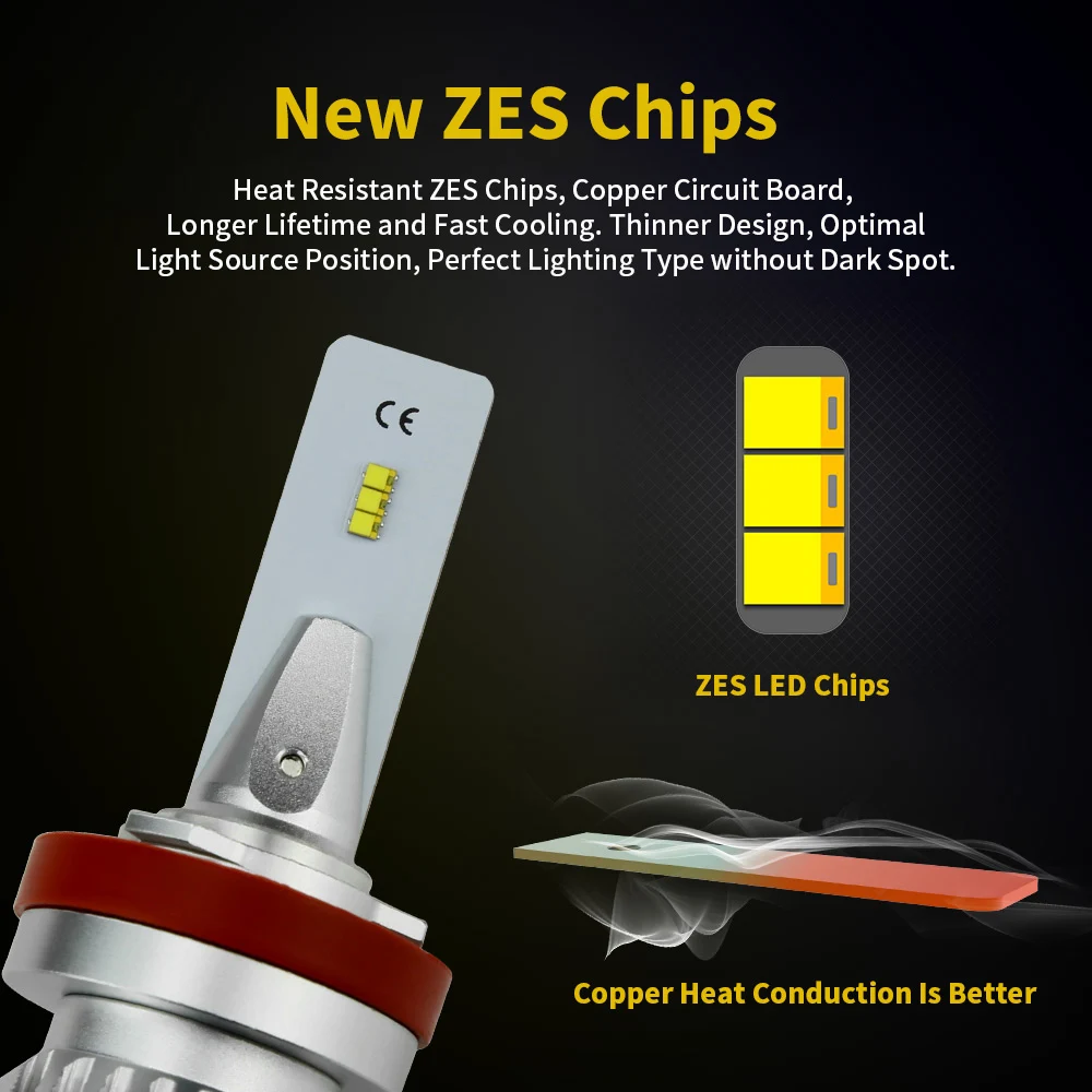 Zdatt H1 H7 LED سيارة العلوي 110 واط CANBUS لمبة H8 H9 H11 HB3 9005 HB4 9006 9004 HB1 9008 H13 50000LM 6000 كيلو مصباح 12 فولت أضواء #2