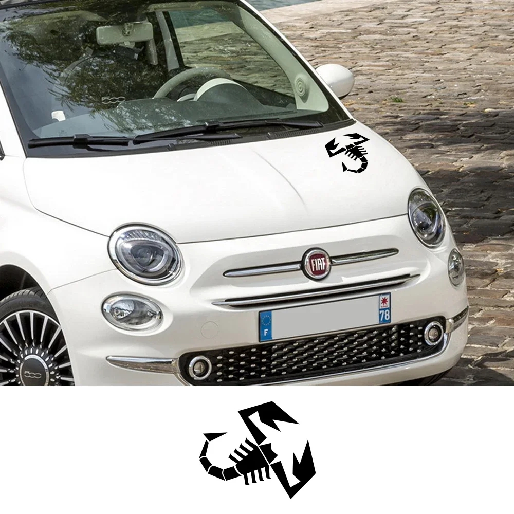 For Fiat 500 Abarth Car Hood PVC Stickers DIY Auto Vinyl Film Door Side Decals Scorpion Graphics Styling Tuning Accessories