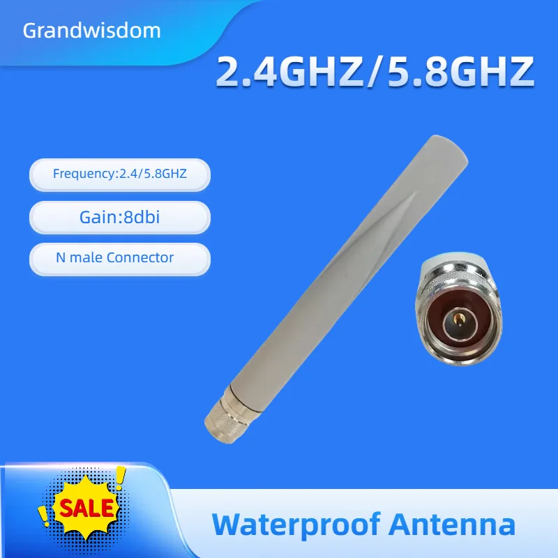 مقاوم للماء 2.4G 5.8GHZ هوائي ثنائي النطاق كسب 8dbi N ذكر wlan wifi antene iot وحدة راوتر tp رابط انتينا إنذار الأمن