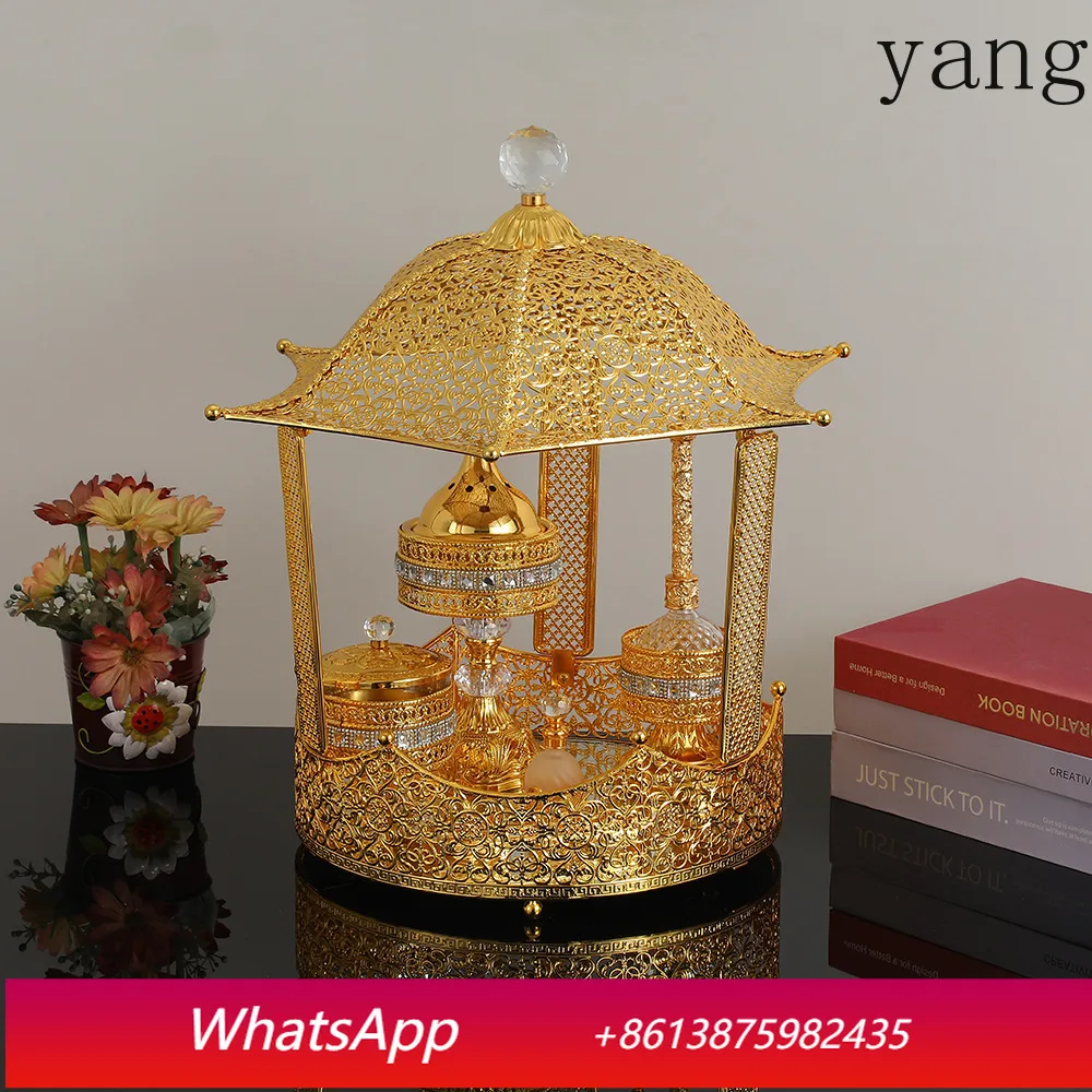 CX Gold Basket with Lid Aromatherapy Burner Set Arabian Home Ornament