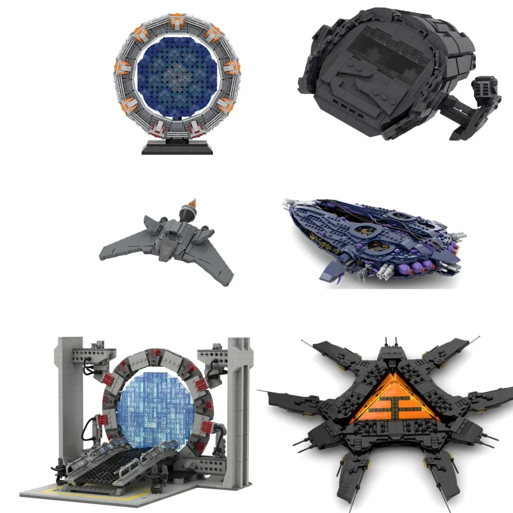 MOC Stargateaed SG-1 Space Movie Puddle Jumper Transport Ship Block Set for USS Daedalus Atlantised Model Milky Way Brick KidToy