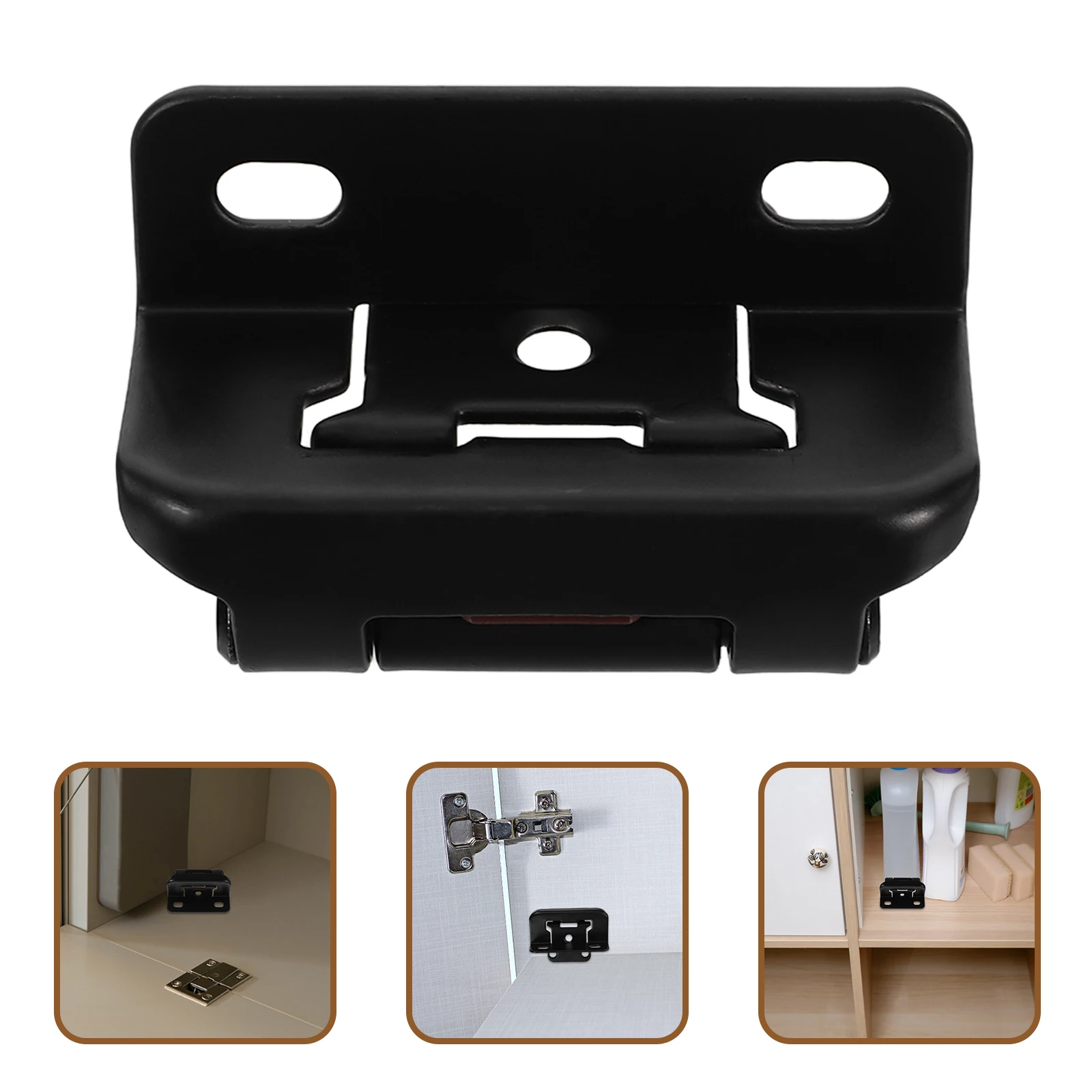 

4pcs Semi-Cover Self-Closing Rv Cabinet Easy Installation Long-Lasting Durable Black Heavy Duty For Campers Travel Trailers