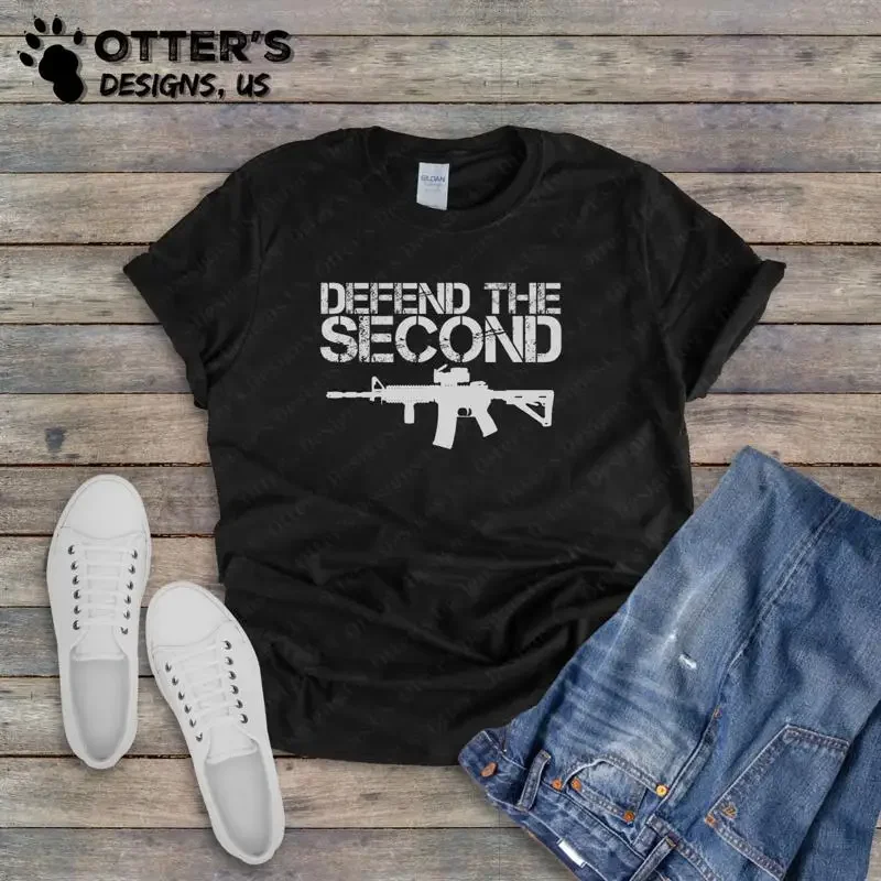 Defend the Second T Shirt II Pro 2nd Amendment Patriotic Distressed