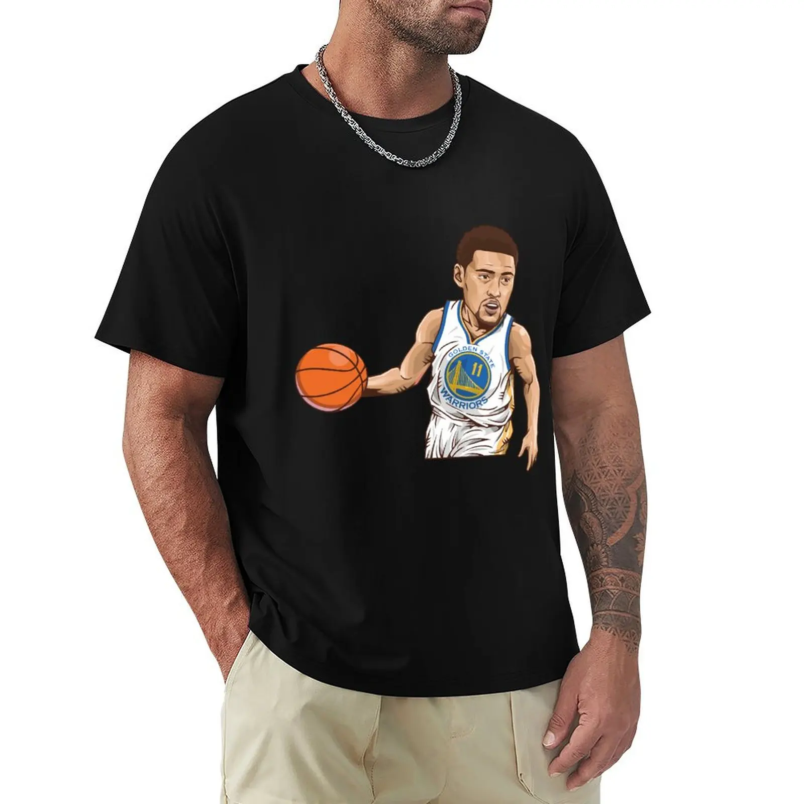 Klay Thompson 11 Art Chibi T-Shirt Basic Comfort Fit T-Shirt for Men