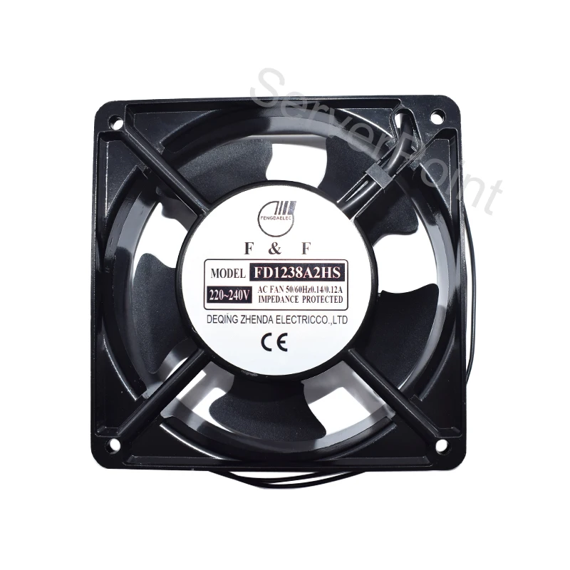 

Tested Fully Aluminum Frame Fan FD1238A2HS Two Wires AC220-240V 50/60HZ 120*120*38MM Cooler For F&F