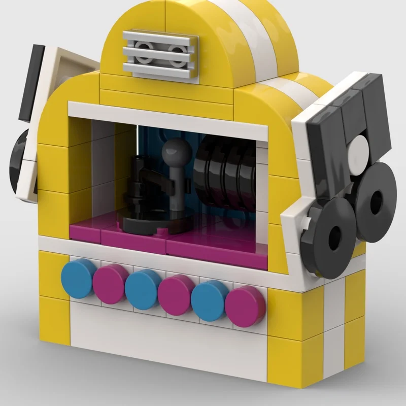 109 قطعة MOC جورب هوب Jukebox المدينة نموذج اللبنات الهندسة المعمارية هدايا عيد الميلاد فكرة إبداعية التعليم الاطفال لعبة عيد ميلاد #2