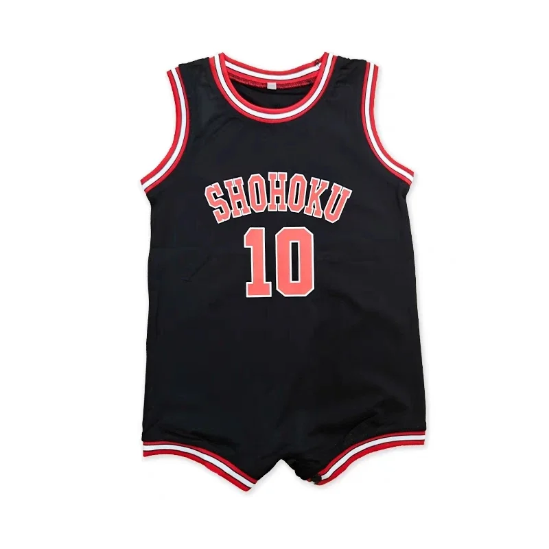 0 To 3 Years Baby Bodysuit Slam Dunk Jersey Shohoku Sakuragi Basketball Jersey Jumpsuit Anime Kids Cosplay Uniform Set Costume