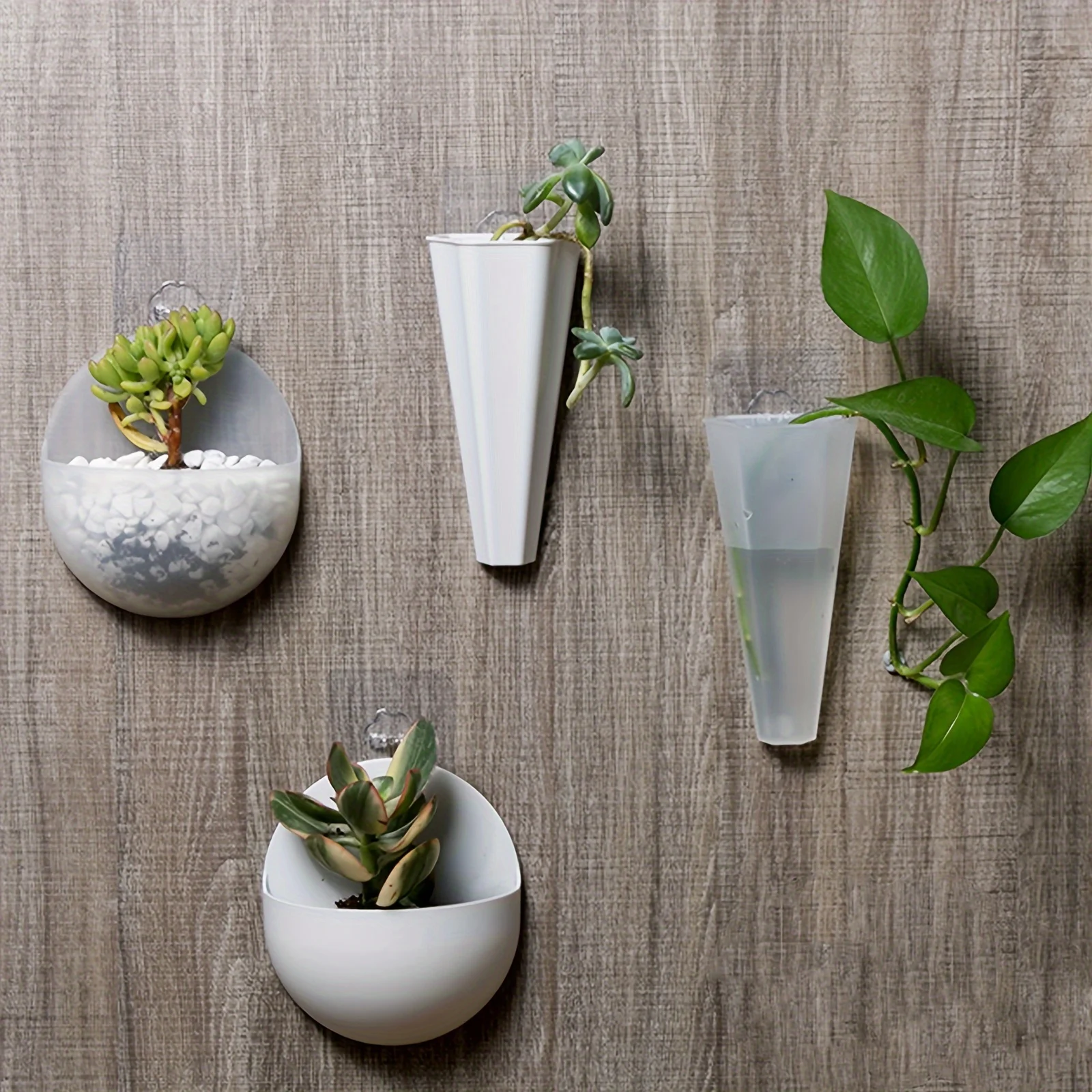 1-częściowy wiszący wazon na sadzarkę, dekoracja ścienna z uchwytem na rośliny, nowoczesny pływający design, duży rozmiar mieści sukulenty Mini Cactus