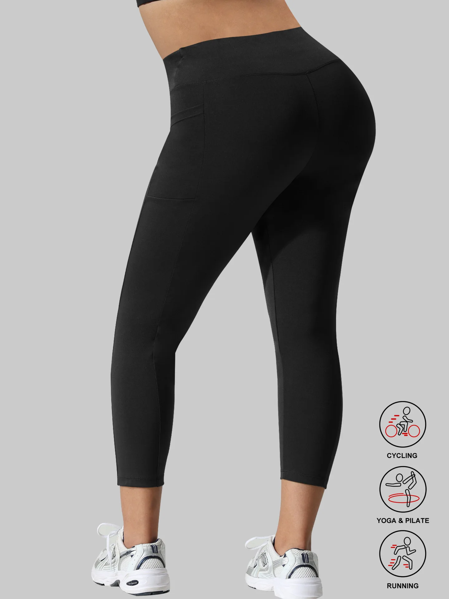 المرأة حجم كبير طماق مبطنة بالصوف عالية الخصر الخريف الشتاء الدافئة ضيق صالح ملابس خارجية مع جيوب #1