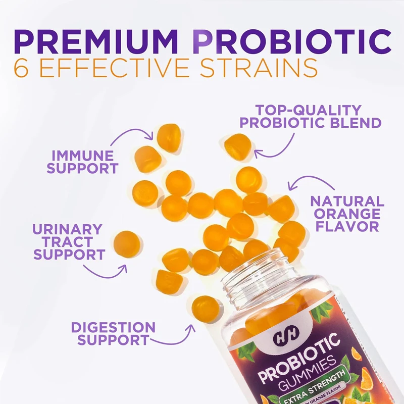 

Пробиотические жевательные конфеты для мужчин и женщин, суперсильные, 5 миллиардов колоний, для здоровья мочевыводящих путей, иммунитета и пищеварения, 60 таблеток