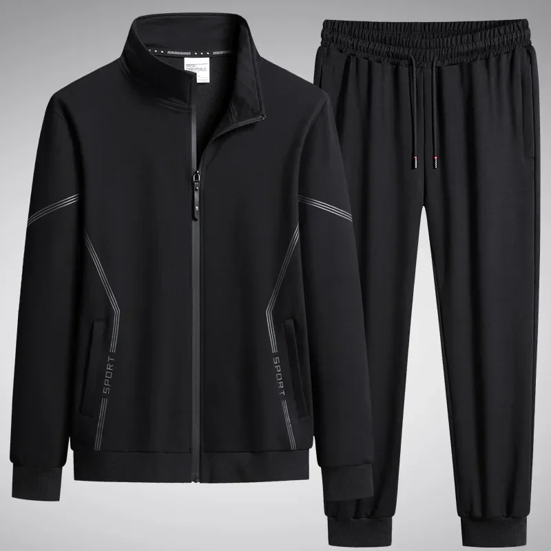 Fato de treino casual monocromático masculino, conjuntos masculinos para outono, roupas de corrida, suéter unissex, plus size 8XL, moda, novo, 2024