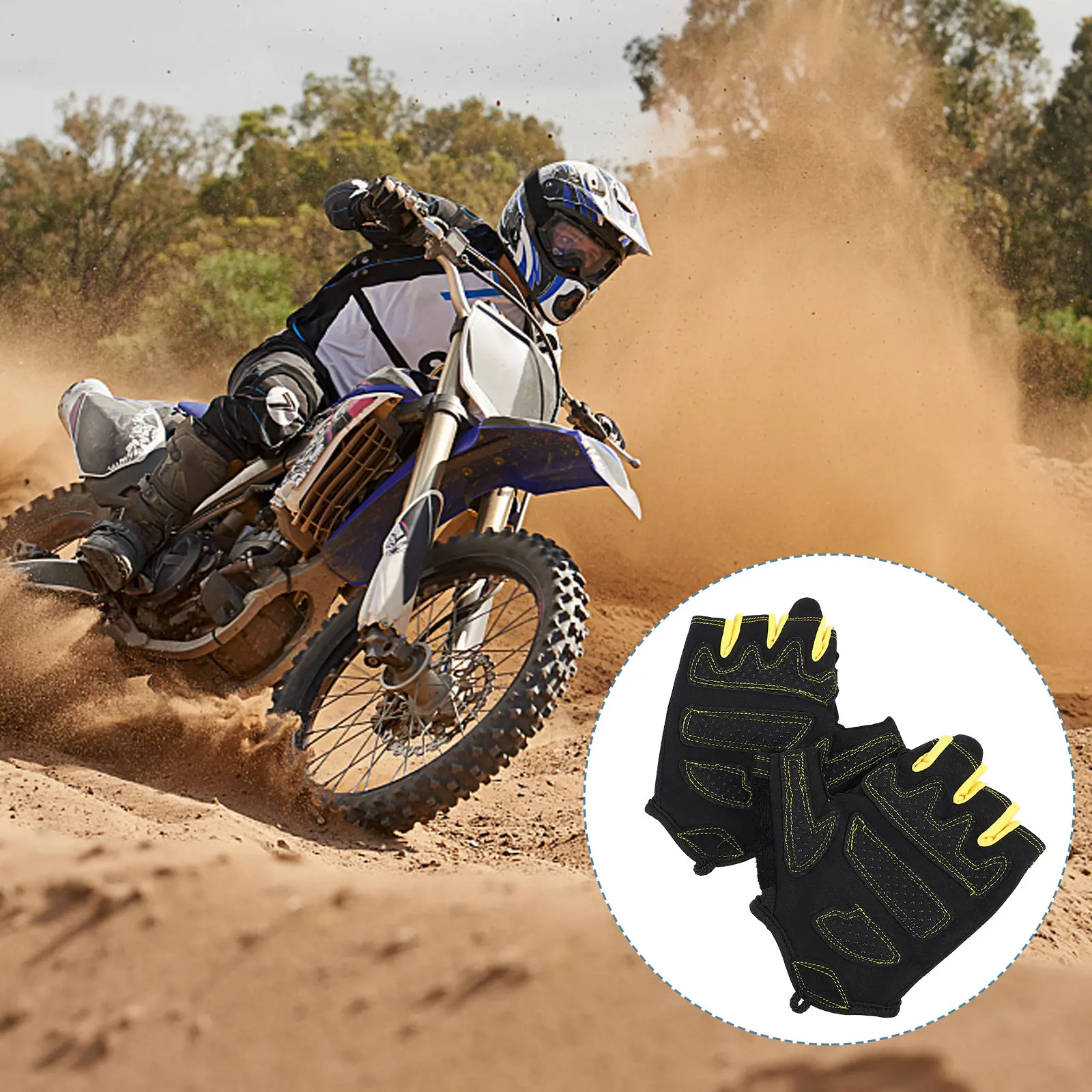 

1 Pair Sports Bike Ridding Protective Mitts Windproof Anti-Slip Fitness Windproof Gloves For Men Riding Gloves Women