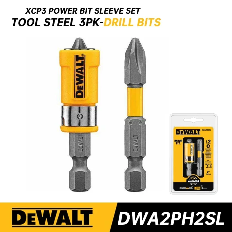 DEWALT DWA2PH2SL Phillips Magnetic Bits Power Tool Sleeve Set Impact Driver Drill Bit Set Pivoting Magnetic Bit Tool Accessories