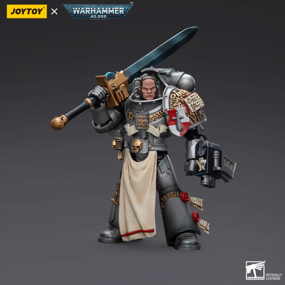 In-Stock JOYTOY Warhammer 40k 1/18 Action Figure Grey Knights Strike Squad Justicar Psilencer Psycannon Collection Model Gift