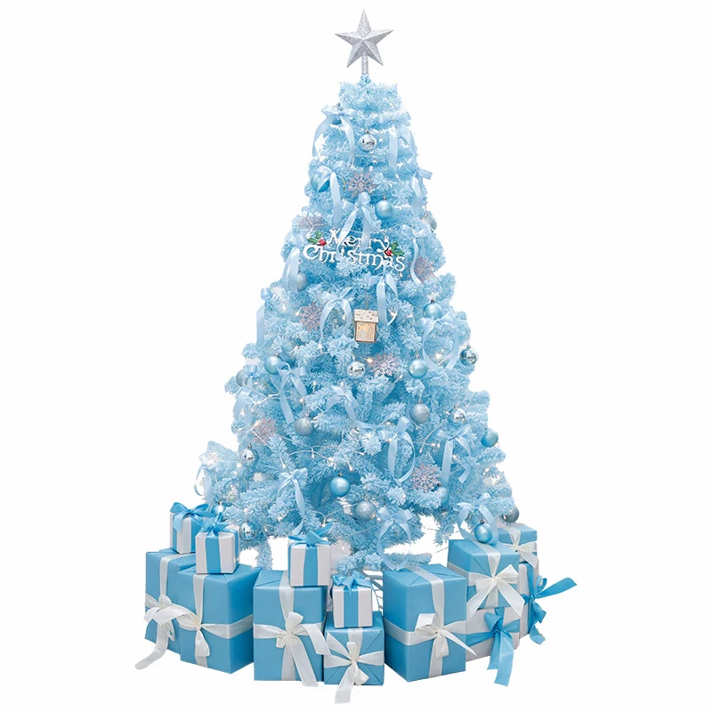 Christmas Korean Ins Blue Flocking Tree High Quality Festival Home Decoration Scene Layout Ornament