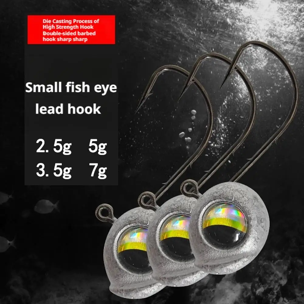 10Pcs 2.5g 3.5g 5g Jig Head Hooks Shank Barbed Root Ned Rig Big Fish Eye Fishing T-tail Soft Lure Kit Tackle Gear Fishhook