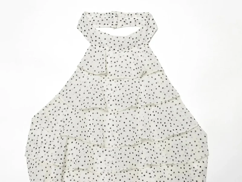 HXAO Y2K Polka Dot Tops für Damen, Sommer Crop Halter Top, Weiß, Ärmellos, Rückenfrei, Sexy Ausgeh-Top, 2026 Resort Strandmode – Detail 3