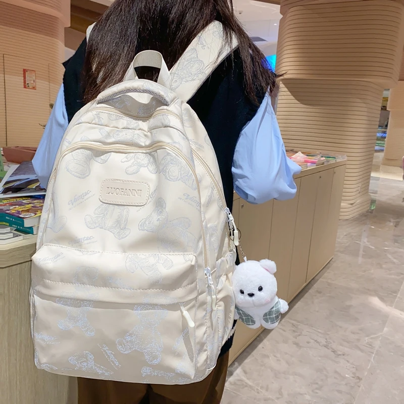 Fashion Big Student Laptop College Backpack Girls School Bag High Capacity Women Backpack Female Cute Leisure Travel Mochila