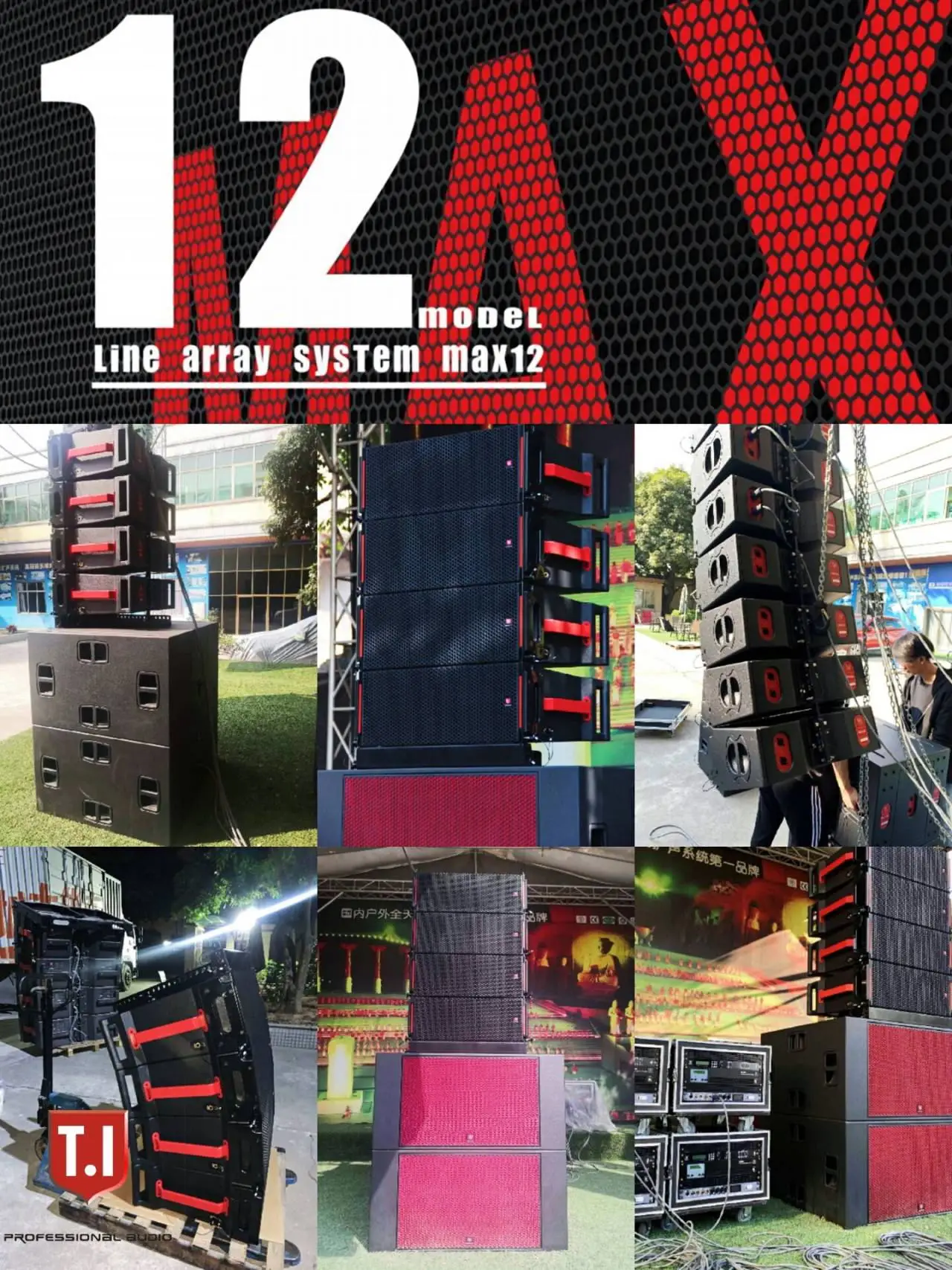 Max12 Professional Passive DJ PA Concert Sound System 12-Inch Mini Outdoor Speaker 400W Linear Array Professional Audio Use