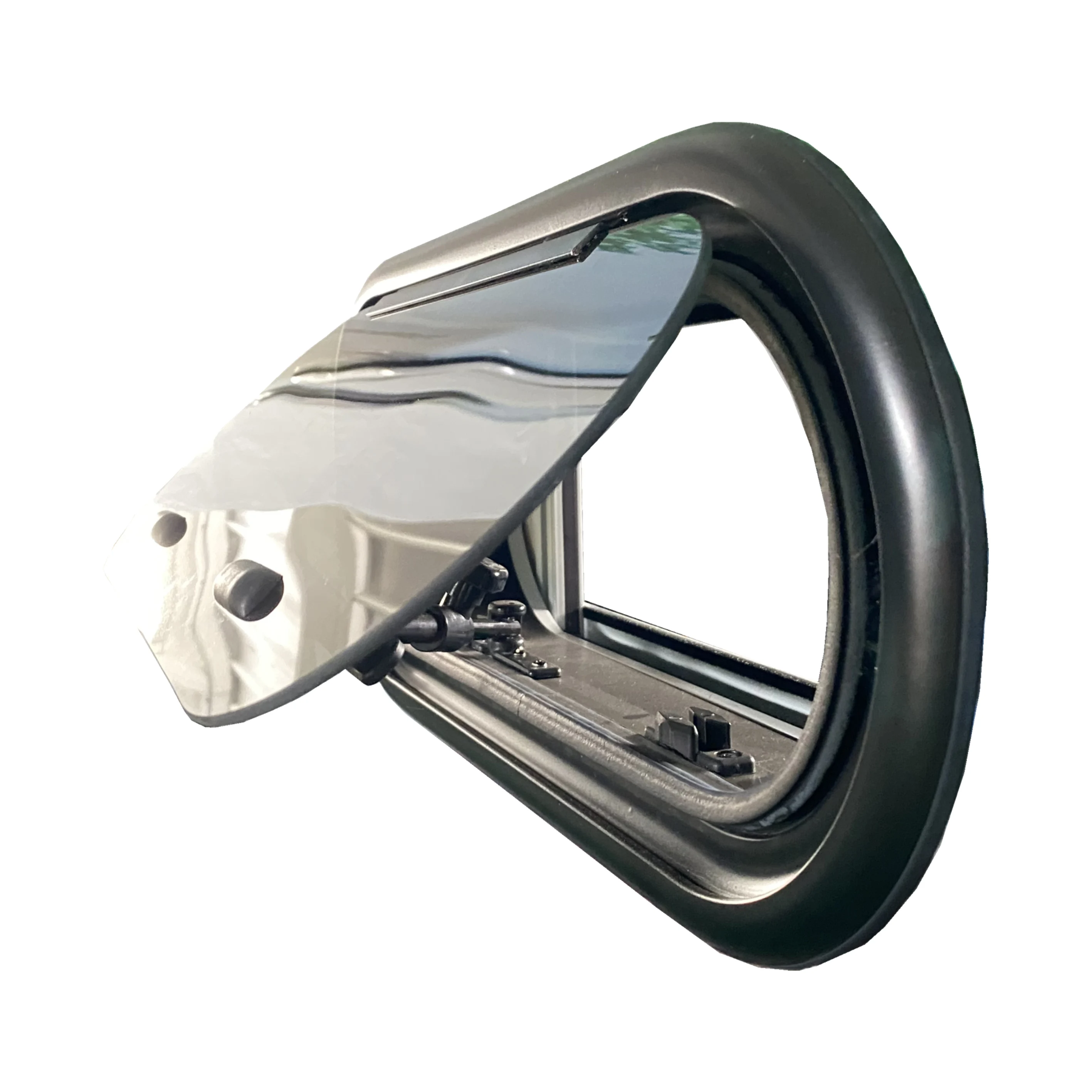 

Окно с закругленными углами для автодома, прицепа, каравана, автокаравана с декоративным обрамлением, плиссированной шторкой и москитной сеткой