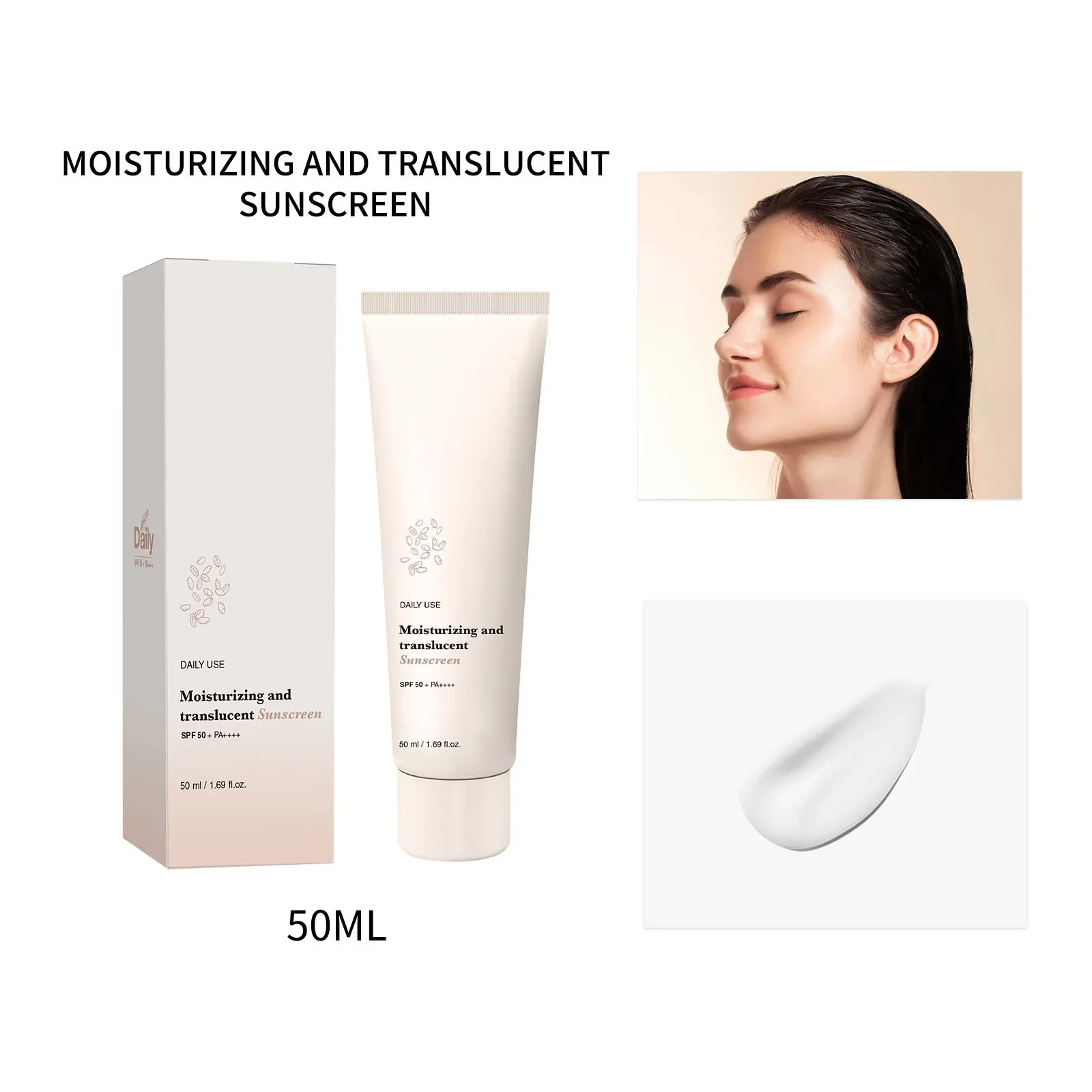 Spf 50+ UV Rice Sunscreen Cream Control Isolation Lasting Moisturizing Waterproof Sweatproof Oil  Refreshing Sun Block Cream