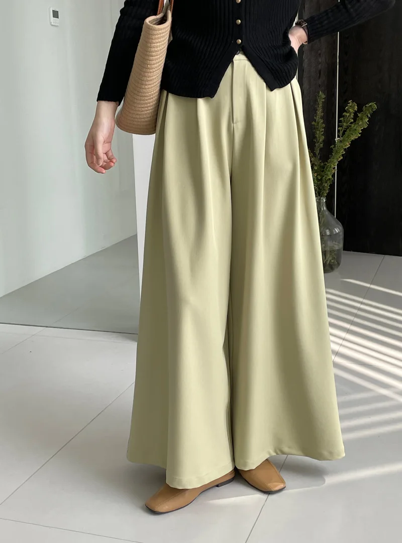 LIMO 2025 الخريف الشتاء عالية الخصر بنطال ذو قصة أرجل واسعة للنساء البوليستر تصميم أنيق مكتب ملابس غير رسمية عطلة السفر #5