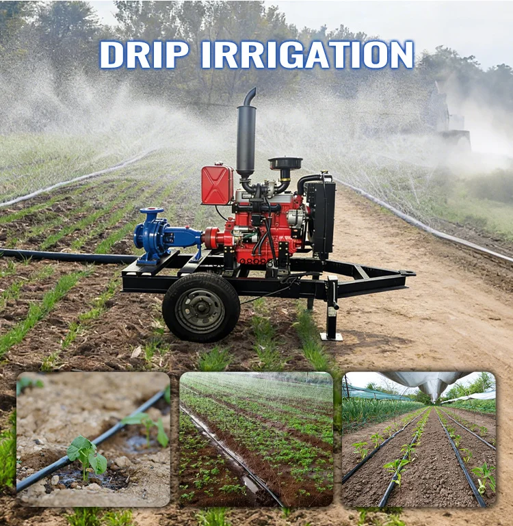 Farm Irrigation Sprinkler Agriculture Pump High Pressure Self-Priming Farming Engine Water Pump 4 6 8 10 Inch