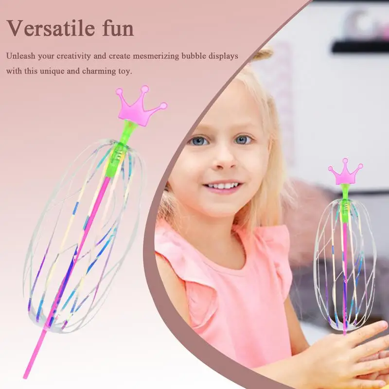 Spinner Wand For Kids Rainbow Bubble Wand Glowing Spinner Interactive Toys Rotating Stick Wand Indoor Outdoor Games Goodie Bag