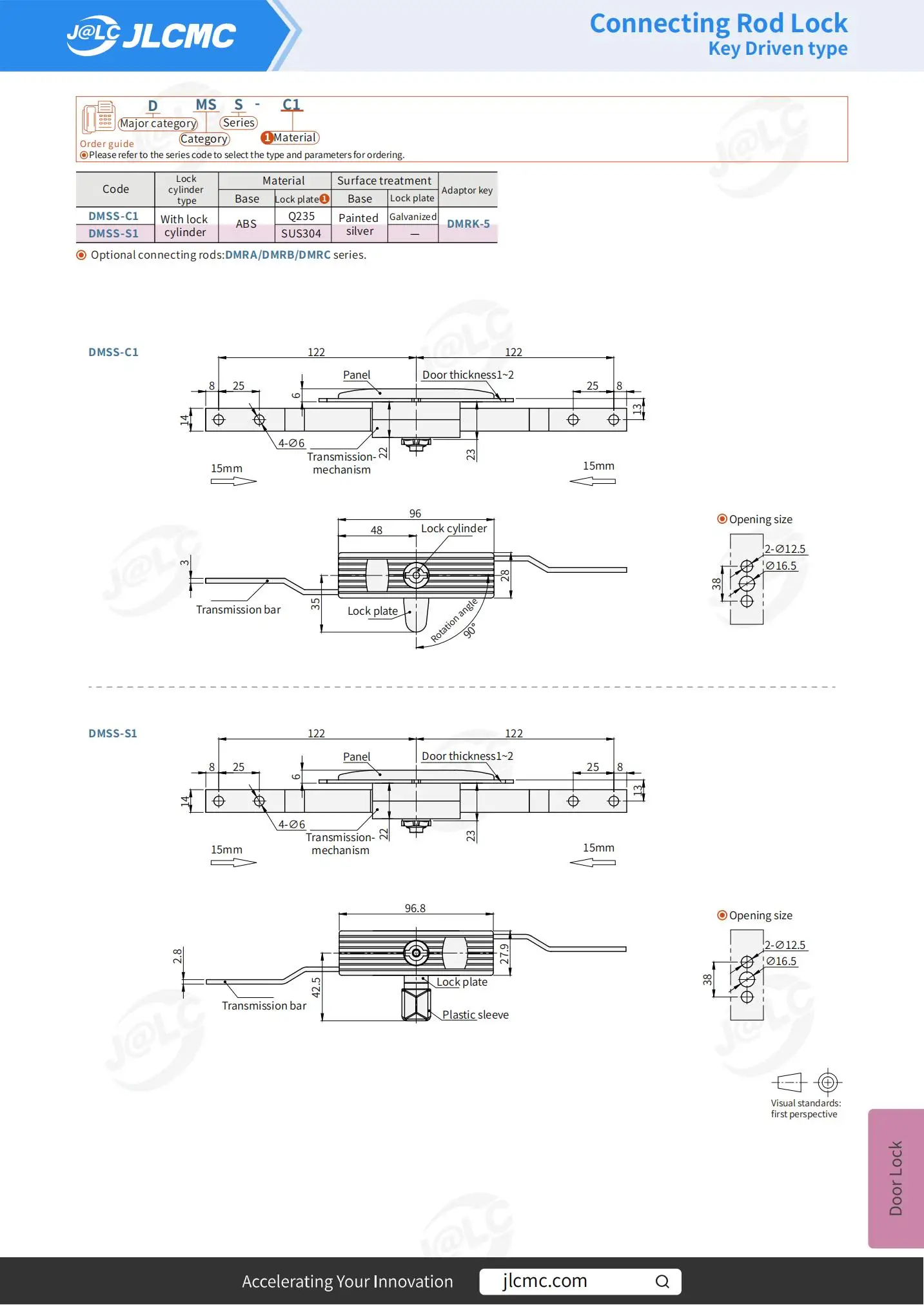 1pcs Q235 SUS304 Upper And Lower Link Locks Key-Driven Electrical Cabinet Mechanical Lock Painted DMSS