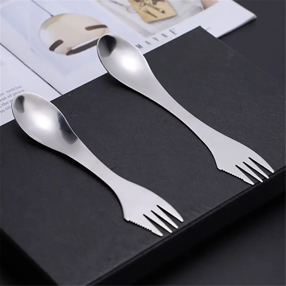 

Camping Tableware Kitchen Spoon 3 in 1 Fork Stainless Steel