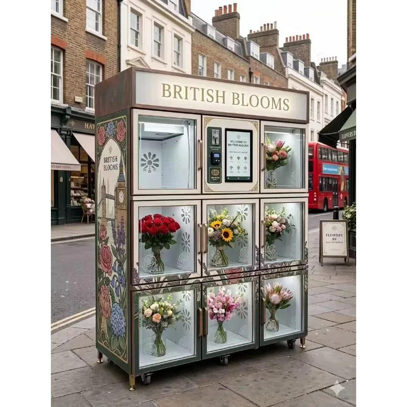 Self Service Touch Screen Bouquet Locker Outdoor Automatic Flower Shop Fresh Flower Bouquet Vending Machine Customized