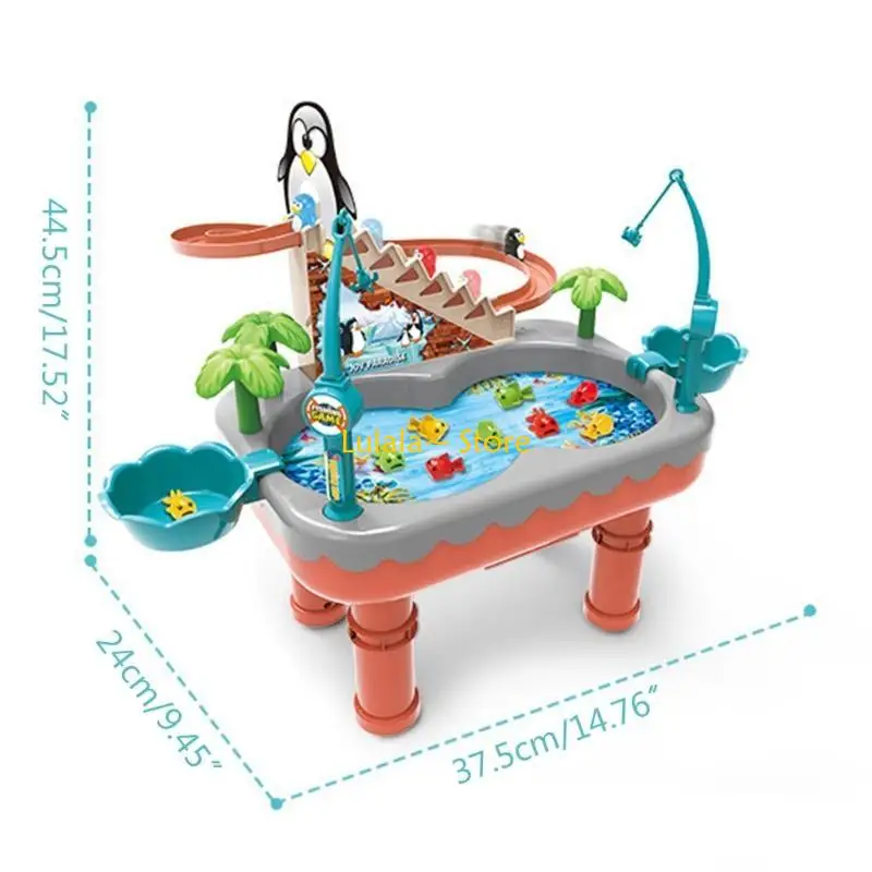 Y4QA Bàn trò chơi câu cá từ tính Đồ chơi chim cánh cụt điện Đồ chơi bàn câu cá Quà tặng trẻ