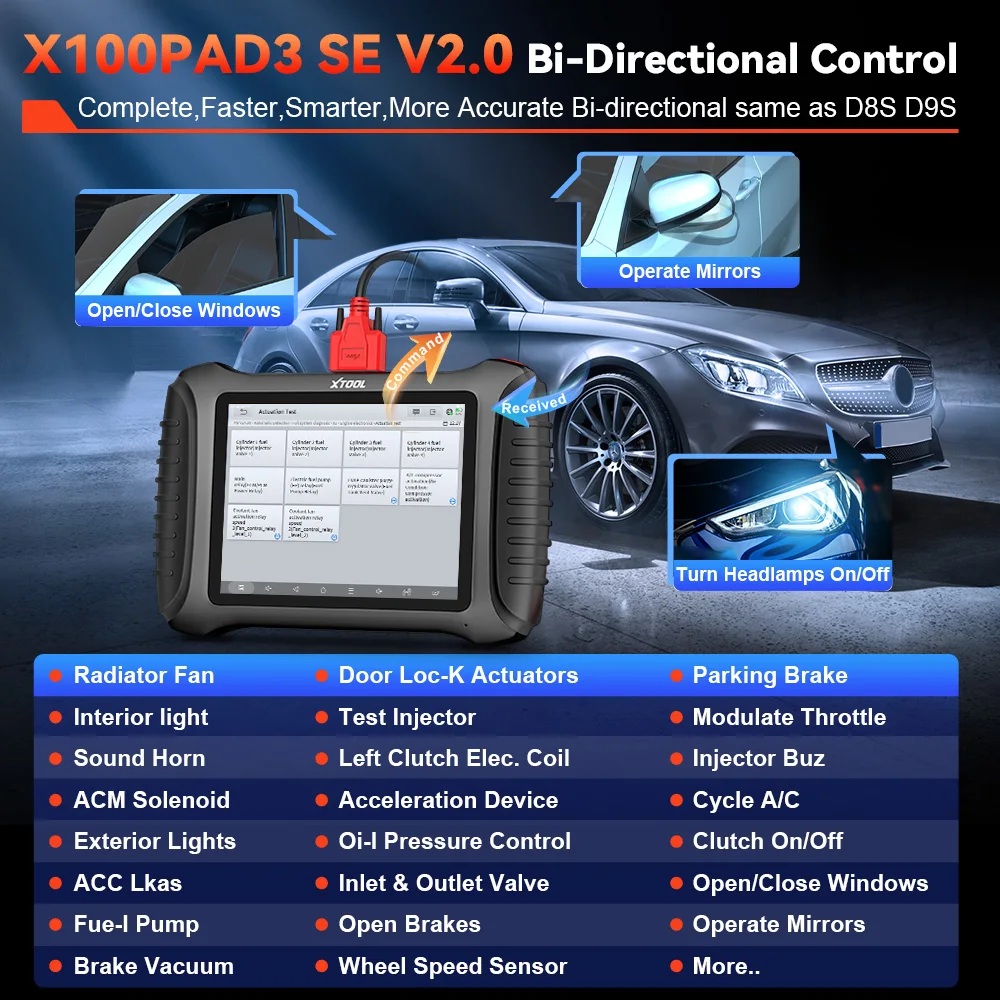 XTOOL X100PAD3 SE V2.0 All System Diagnostic Automotive Scanners IMMO Programming ECU Coding 38+ Resets Key Programming Scanner view 3