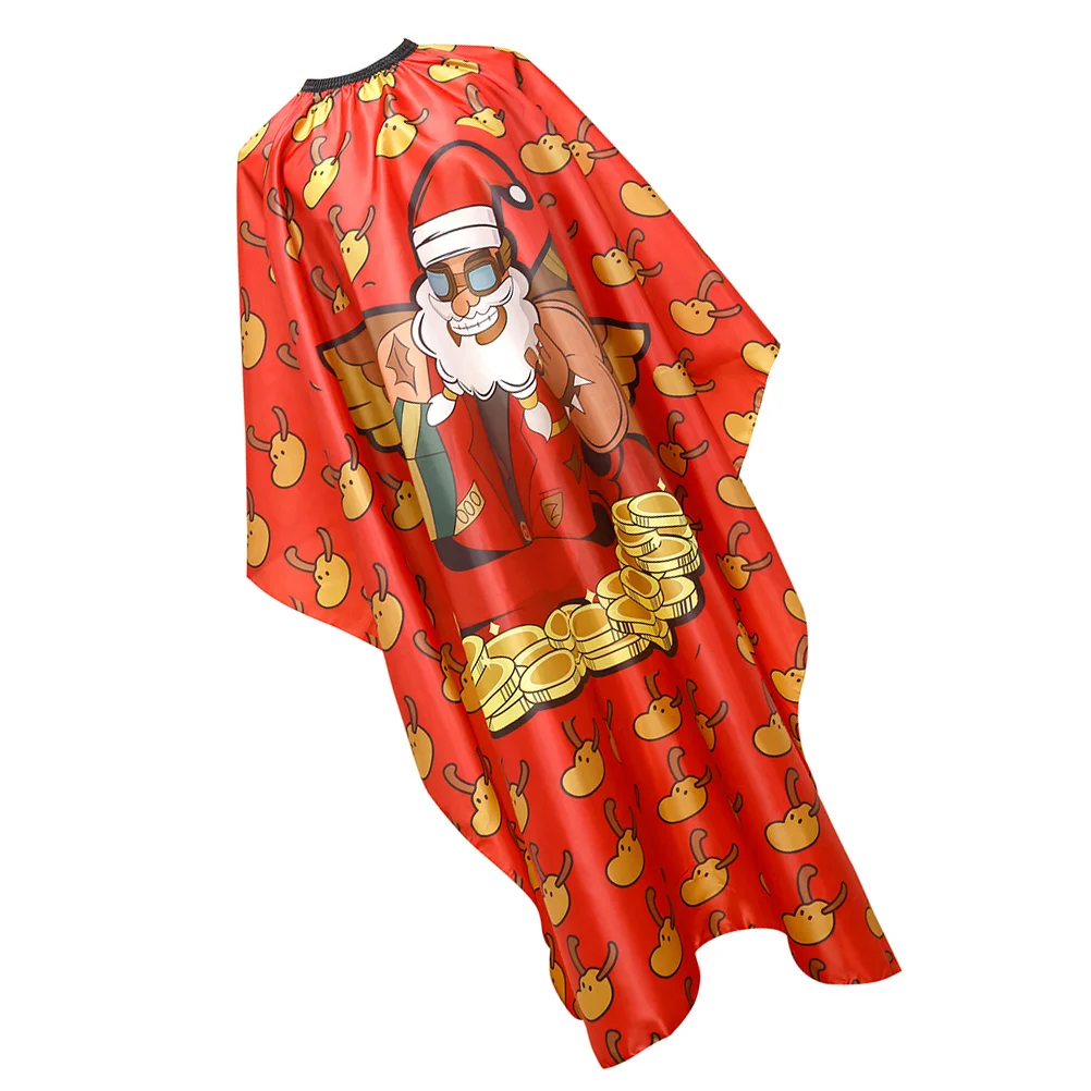 

Barber Cloth Hair Cutting Cape Salon Santa Claus Aldult Decorative Fabric Christmas for Women