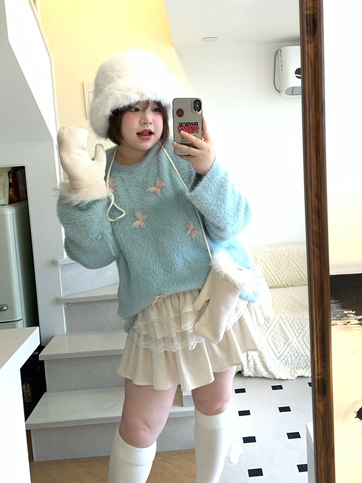 

Soft Knitted Sweater Large Size Loose Knot 3D Design Versatile Slimming Comfortable Woolen Top for Women