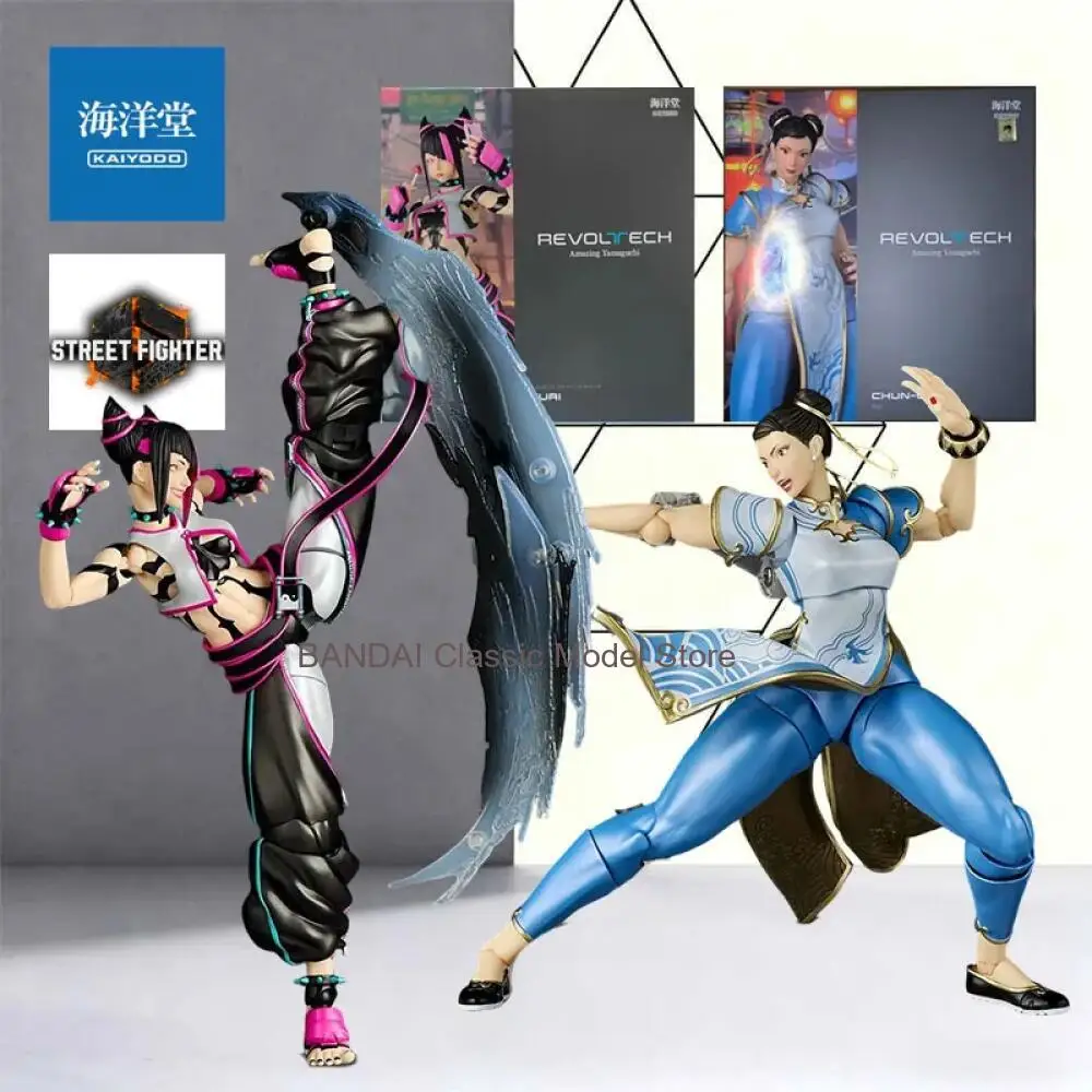 

Оригинальный набор для сборки модели KAIYODO REVOGCECH Street Fighter 6: фигурки Чун-Ли и Джури Хан, аниме-модель, игрушка, подарок для мальчика, в пенопластовой коробке, 100 мм