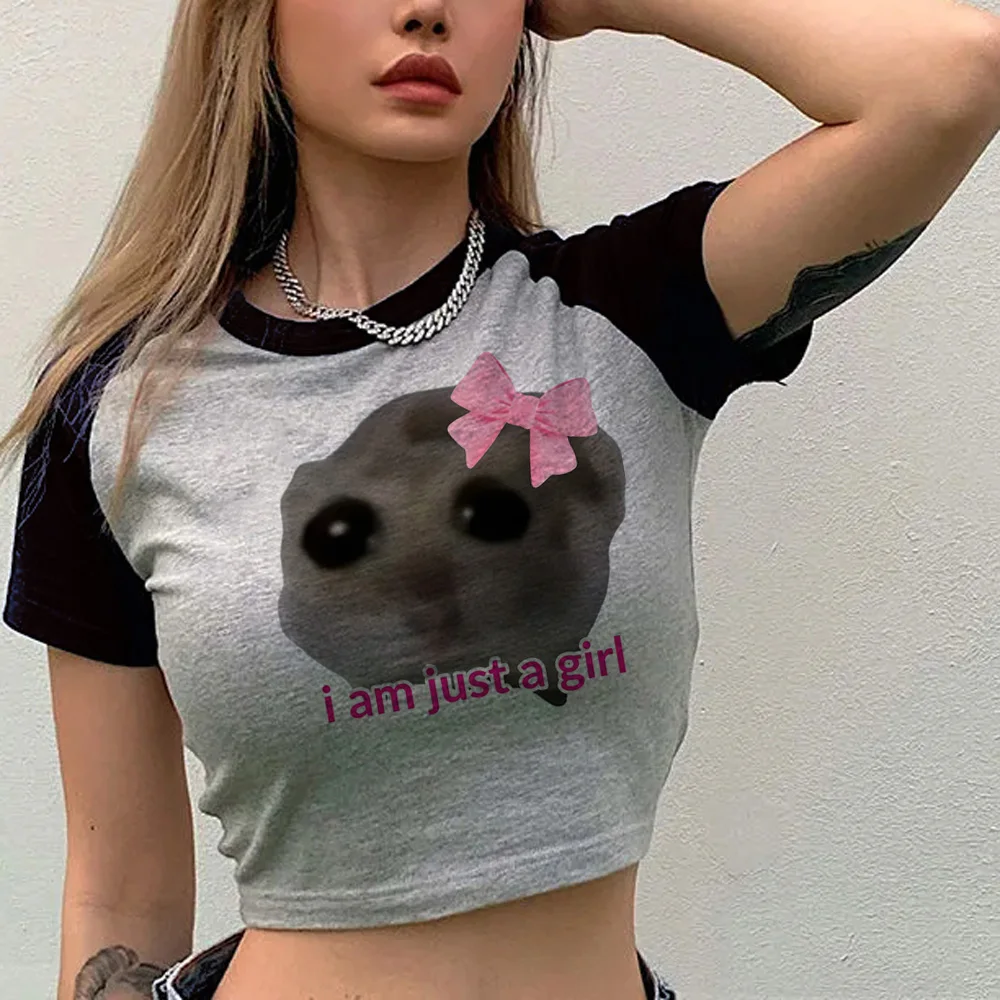 Sad Hamster hippie  korean fashion streetwear  crop top girl cute gothic  90s streetwear  clothes