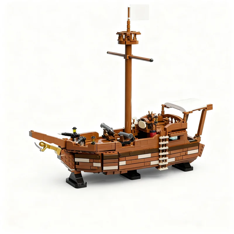 1470pcs MOC Pirates Sea Thieves The Sloop Version Model Building Blocks Christmas Gift Toy Display Art Idea Creative Craft Brick