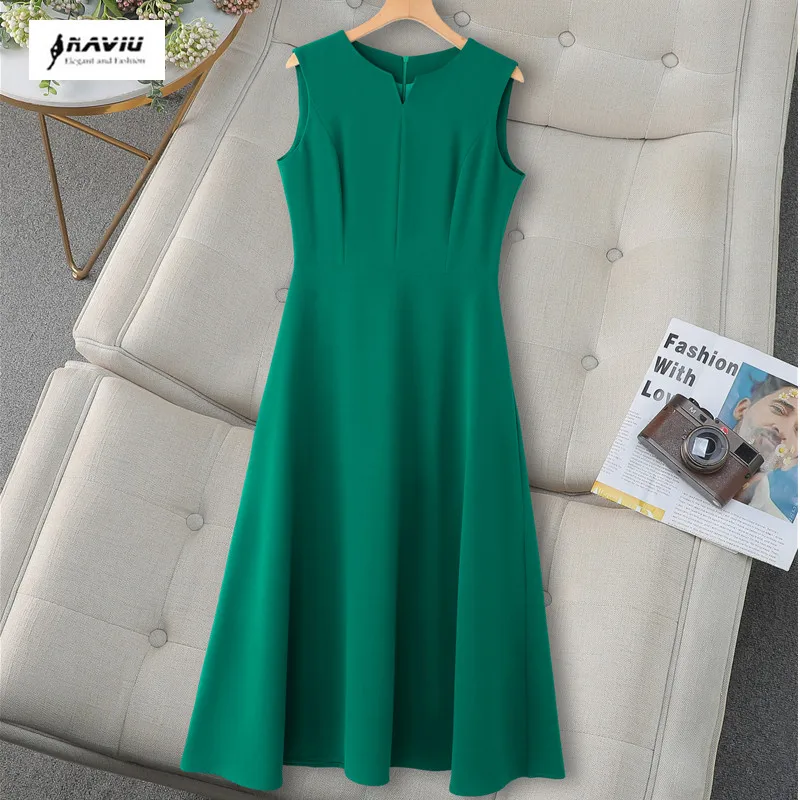 

Naviu New Fashion Spring Formal Dress Thick Material High Quality Long Skirt For Office Ladies