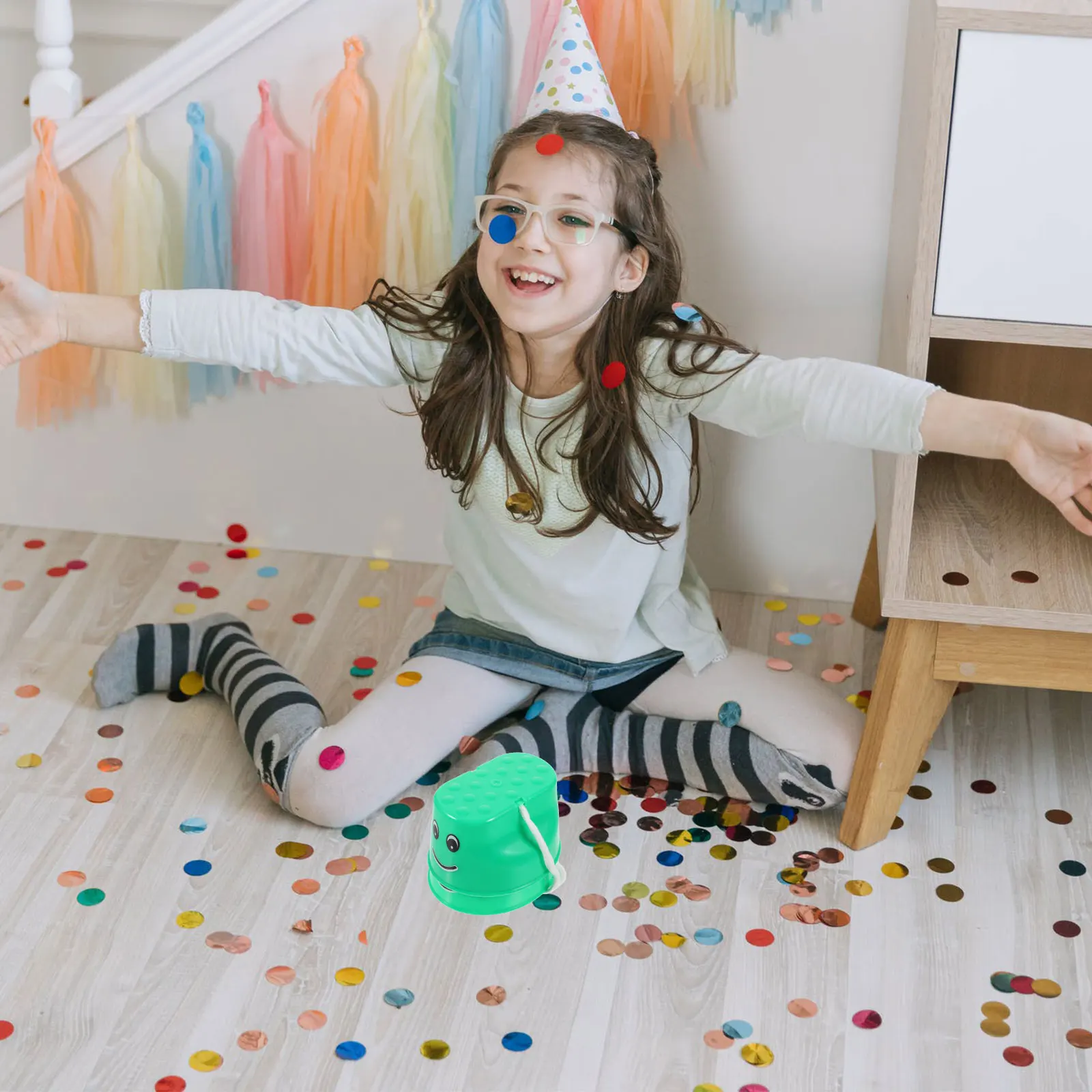 

Bucket Stilts Kids Non Thickened Plastic Adjustable Rope Balance Training Toy Walking Cups for Children