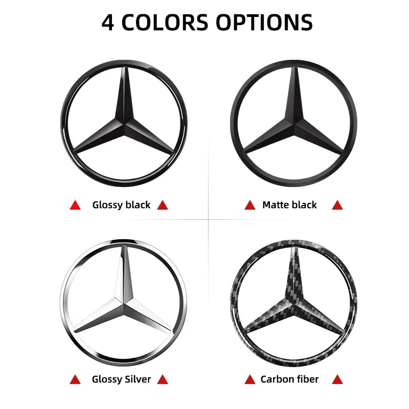 1pcs 52mm 57mm Car Steering Wheel Badge Emblem Sticker Auto-Styling For Mercedes Benz A B C E S class GLA GLC CLA W204 W205 W212