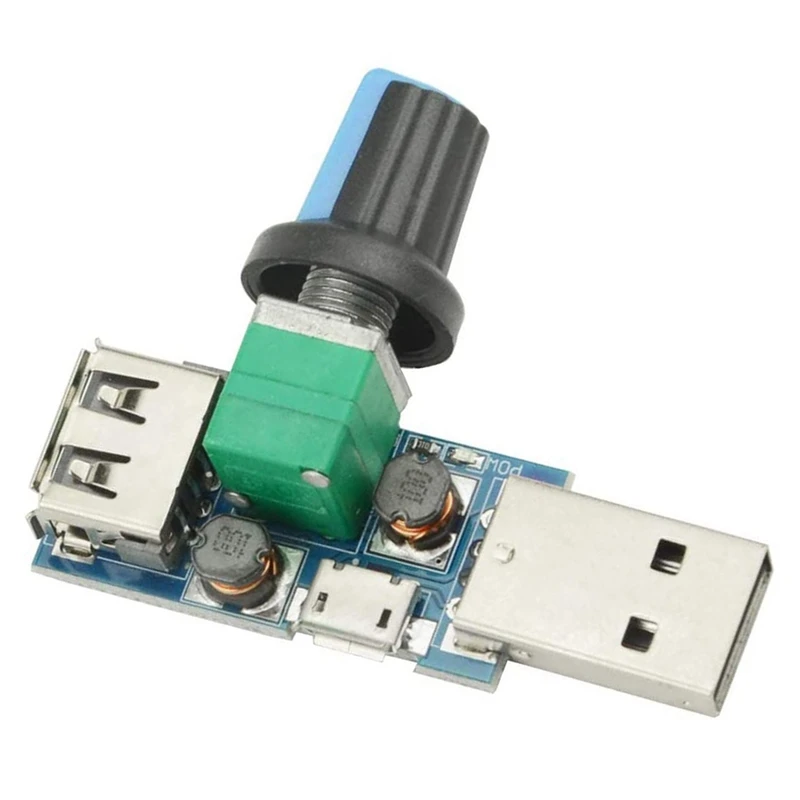 6Pcs 5W USB Fan Air Volume Speed Stepless Governor Module USB Speed Controller DC 5V USB Male Input DC4-12V To 2.5-8V