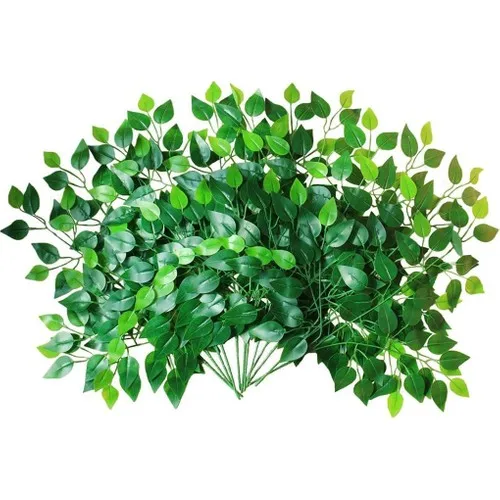 Nettenevime Artificial Flower 12 Pcs Benjamin Leaf Green Tree Leaf