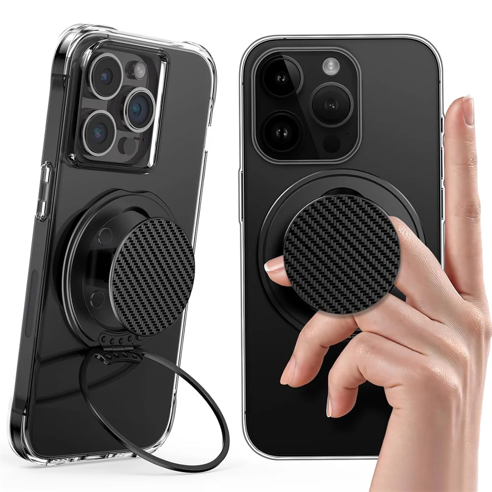 

Dual-Side Magnetic Phone Holder Adjustable Finger Ring Kickstand Magnet Phone Grip With Charging for MagSafe iPhone 15 14 Huawei