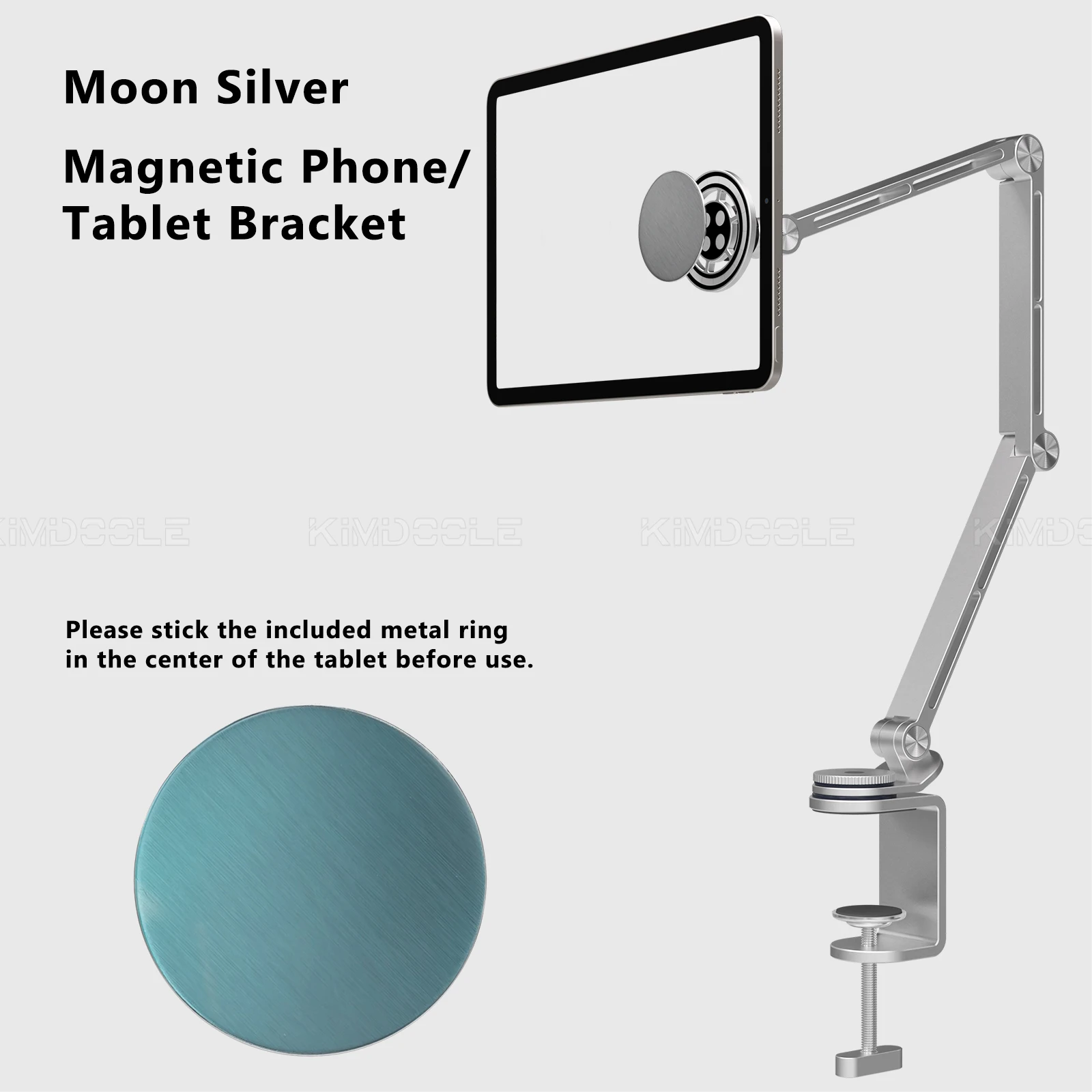 Kimdoole iPad Galaxy Xiaomi Tablet Kindle Tablet Desktop Adjustable Rotating Display Stand Magnetic Bed Phone Stand Clip Mount image 4