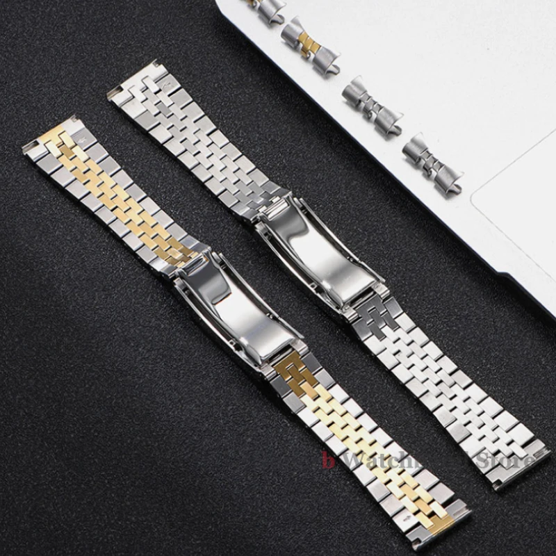 20mm 21mm Jubilee Curved End Watchband for Rolex Sub GMT Yacht Daytona Men's Strap Luxury Watch Bracelet Replacement Accessories