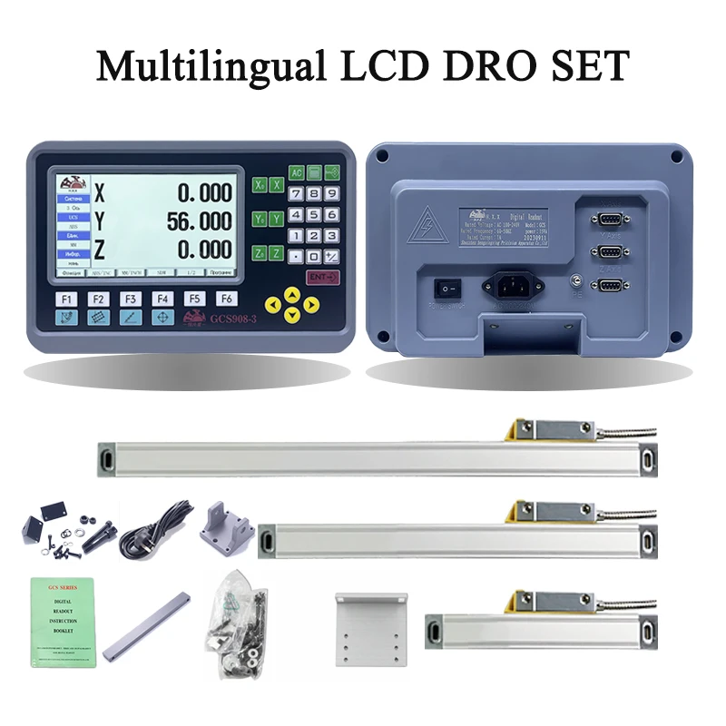 Kit de Readout Digital Multilíngue Grande Lcd Dro Torno Fresagem Grupo Escala Linear Eixos Eixos ac 220v 110v Pcs Pcs Pcs Pcs 501000 mm
