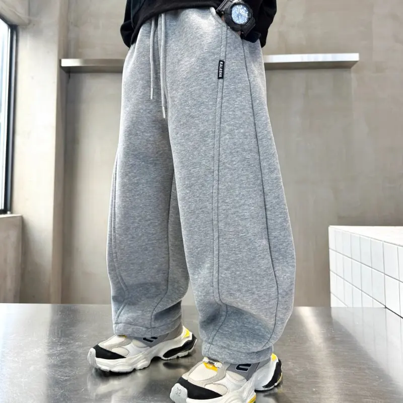 Kinder Frühling Herbst Baumwollhosen mit gebogenem Bein, Jungen Mädchen, dehnbare, lässige, lockere Jogginghosen, weiche lange Hosen für Kinder, Freizeit-Sportbekleidung – Detail 3