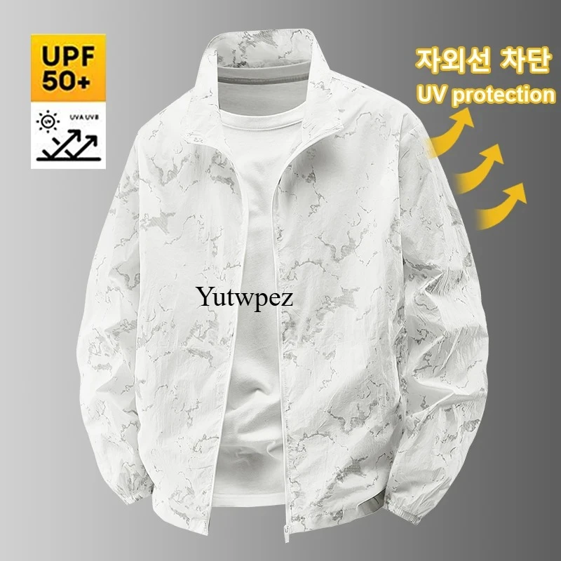 

UPF50+ Men's Sun Protection UV Jackets Summer Breathable Lightweight Ice Silk Skin Jacket Outdoor Fishing Sun-Protection Coats